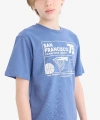Defacto Bisiklet Yaka Baskılı Mavi Erkek Çocuk T-Shirt
