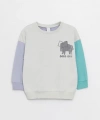 LC Waikiki Bisiklet Yaka Baskılı Erkek Bebek Sweatshirt