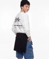 LC Waikiki Ekru Bisiklet Yaka Baskılı Erkek Çocuk Sweatshirt