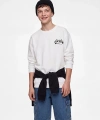 LC Waikiki Ekru Bisiklet Yaka Baskılı Erkek Çocuk Sweatshirt