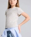 DEFACTO Slim Fit Baskılı Fitilli Tişört Kız Çocuk