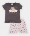 Defacto %100 Pamuklu Desenli Pijama Takımı Kız Bebek