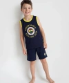 LC Waikiki Lacivert Baskılı Erkek Çocuk Şortlu Pijama Takımı