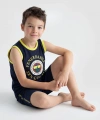 LC Waikiki Lacivert Baskılı Erkek Çocuk Şortlu Pijama Takımı