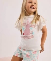 Defacto %100 Pamuk Fitilli 2li Ekru Pijama Takımı Kız Bebek