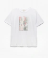 Koton Kısa Kollu Bisiklet Yaka Beyaz Kadın T-Shirt