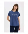 Defacto Kısa Kol indigo Kadın T-Shirt