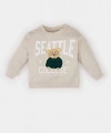 Defacto %100 Pamuk Bisiklet Yaka Baskılı Sweatshirt Erkek Bebek