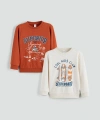 LC Waikiki Turuncu Bisiklet Yaka Erkek Çocuk Sweatshirt 2li