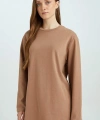 DE FACTO Regular Fit Bisiklet Yaka Basic Düz Uzun Kollu Tişört Tunik