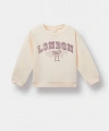 DEFACTO Kız Bebek Bisiklet Yaka Baskılı Sweatshirt
