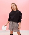 Defacto Oversize Geniş Kalıp Bisiklet Yaka Taşlı Sweatshirt