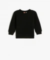 Koton Basic Sweatshirt Dokulu Bisiklet Yaka Pamuklu