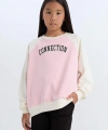 Defacto Relax Fit Bisiklet Yaka Baskılı Sweatshirt Kız Çocuk