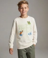 LC Waikiki Bej Bisiklet Yaka Baskılı Erkek Çocuk Sweatshirt