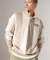 DEFACTO Oversize Fit Geniş Kalıp Dik Yaka Yarım Fermuarlı Baskılı Sweatshirt