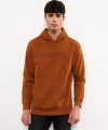 LC Waikiki Kahverengi Uzun Kollu Nakışlı Erkek Kalın Hoodie