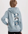 DEFACTO Erkek Çocuk Kapüşonlu Sırt Baskılı Sweatshirt