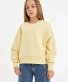 DEFACTO Kız Çocuk Relax Fit Bisiklet Yaka Baskılı Sweatshirt