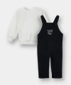 DEFACTO 2li Takım Basic Düz Sweatshirt Fitilli Kadife Salopet Erkek Bebek