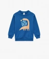 Koton Pamuklu Dinozor Baskılı Uzun Kollu Bisiklet Yaka Şardonlu Sweatshirt