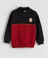 LC Waikiki Kırmızı Baskılı Erkek Çocuk Kalın Sweatshirt
