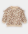 DEFACTO Kız Bebek Bisiklet Yaka Leopar Desenli İçi Yumuşak Tüylü Sweatshirt