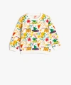 KOTON Sweatshirt Eğlenceli Baskı Detaylı Uzun Kollu Bisiklet Yaka Pamuklu