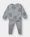 Defacto 2li Takım Desenli Sweatshirt Alt Erkek Bebek
