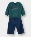 Defacto 2li Takım Baskılı Sweatshirt Jean Pantolon Erkek Bebek