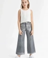Defacto Kız Çocuk Wide Leg Geniş Bol Paça Parlak Jean Pantolon