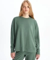 LC Waikiki Bisiklet Yaka Düz Oversize Kadın Sweatshirt