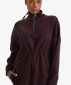 Defacto Long Fit Dik Yaka Beli Lastikli Yarım Fermuarlı Modal Sporcu Sweatshirt