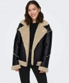 ONLY Onlwilma Faux Leath Sherpa Jacket Cc Otw Kadın Mont