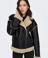 ONLY Onlwilma Faux Leath Sherpa Jacket Cc Otw Kadın Mont