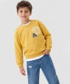 LC Waikiki Sarı Baskılı Erkek Çocuk Sweatshirt