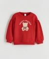 LC Waikiki Ayıcık Baskılı Kız Bebek Sweatshirt