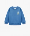Koton Baskılı Uzun Kollu Bisiklet Yaka Pamuklu Şardonlu Sweatshirt