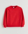 LC Waikiki Bisiklet Yaka Taşlı Kız Çocuk Sweatshirt