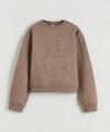 LC Waikiki MG TRENDEN Kahverengi Baskılı Kız Çocuk Kalın Sweatshirt