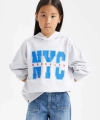 Oversize Geniş Kalıp Kapüşonlu Baskılı İçi Yumuşak Tüylü Sweatshirt Kız Çocuk D1566A824WN