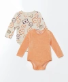 Bisiklet Yaka Kadife Kız Bebek Çıtçıtlı Body 2li