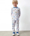 Defacto Erkek Bebek Dinazor Baskılı Uzun Kollu Fitilli Kaşkorse Pijama Takımı