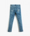 Koton Kot Pantolon Yıpratılmış Detaylı Pamuklu Cepli - Slim Jean Beli Ayarlanabilir Lastikli