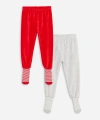 Beli Lastikli Kadife Kız Bebek Çoraplı Pijama Alt 2li