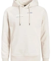 JACK & JONES Kapüşon Yaka Krem Erkek Sweatshırt