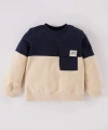DEFACTO Erkek Bebek Bisiklet Yaka Renk Bloklu İçi Yumuşak Tüylü Sweatshirt