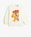 Koton Sweatshirt Bisiklet Yaka Uzun Kollu Şardonlu