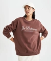 DEFACTO Relax Fit Baskılı Bisiklet Yaka Sweatshirt