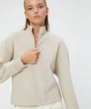 Koton Şardonlu Yarım Fermuarlı Sweatshirt Rahat Kesim Dik Yaka Dokulu